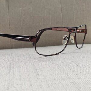 Kirkland Signature Men Glasses Frame Dark Brown Tone Metal Eyeglases Frederick